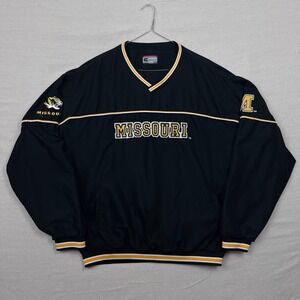VTG Colosseum Missouri Tigers V Neck Pullover Jacket Mens XXL Black Gold